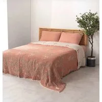 Wohndecke Musselin Wohndecke 4 lagig Double Face Pfirsich/Beige 200cmx240cm, Sandiik