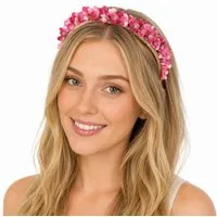 Trachtenland Haarreif Blumen Kranz "Elfe" - Schmaler Blütenkranz Haarschmuck Hochzeit