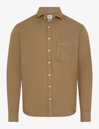 Brax Herren Hemd Style HAROLD cappucino, hellbraun, Gr. S