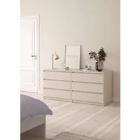 Home affaire Kommode Naia, 6 Schubladen im skandinavischen Design, Breite 158 cm, Viel Stauraum mit griffloser Front, in mehreren Farben