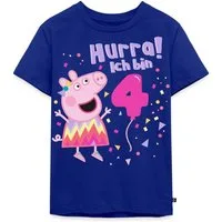 Spreadshirt T-Shirt Peppa Wutz Hurra Ich Bin 4 Jahre Kinder Premium T-Shirt (1-tlg)