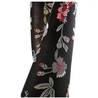 Sympatico Feinstrumpfhose Damen mit auffälligem Blüten FLORELLA 50 DEN 50 DEN (1 St. 1er-Pack) Semi-blickdicht & matt
