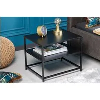 riess-ambiente Beistelltisch DURA STEEL 50cm schwarz - Metall, 2 Ablagen, pulverbeschichtet (Einzelartikel, 1-St), Industrial Design mit viel Stauraum – ideal für Sofa & Loungebereich