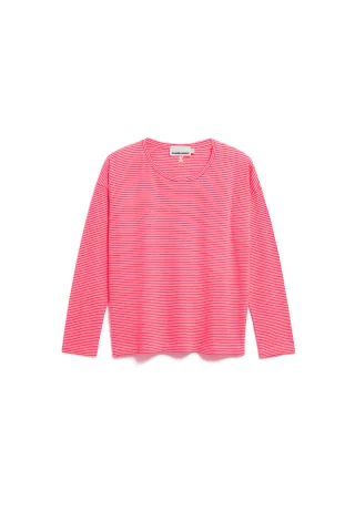 Armedangels - XIANAA STRIPE LONGSLEEVE pink mist-mars red - Gr. - S