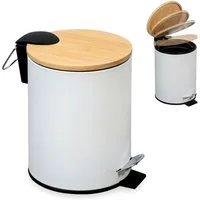 LS-LebenStil Kosmetikeimer Tretmülleimer Papierkorb 3L Soft Close Rund Fußpedal Mülleimer, Kosmetik-Mülleimer Treteimer Bad Badezimmer Küche Mülleimer