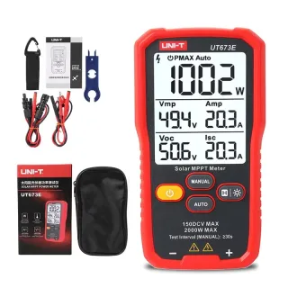 UNI-T UT673E Solar MPPT Power Meter 60-2000W Photovoltaic Panel Tester 12-150V 5-45A Vmp Imp Voc Isc Bluetooth