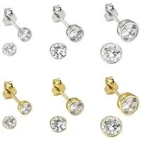 Bruno Banani Ohrstecker-Set Mulitpack Schmuck Geschenk Silber 925 Ohrschmuckset (Set, 12-tlg), mit Zirkonia (synth)