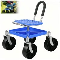 QUBEBU Rollsitz Rollsitz Garten Fahrbarer Gartensitz mit Griff bis 150kg, Gartenhocker (Fahrbar Rollwagen Gartenrollsitz Höhenverstellbar 51-61cm,360° Drehbar, Arbeitshocker Werkstatthocker Garagenhocker Rollsitz Gartenwagen), Arbeitssitz Montagehock