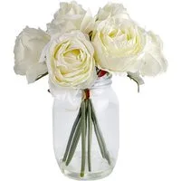 Kunstblume Rosen in Vase Kunstblume Flora, HTI-Living, Höhe 31 cm, Kunstpflanze Dekoration