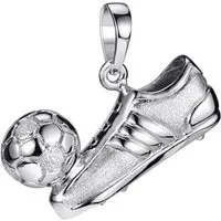 Materia Kettenanhänger Fußball / Fußballschuh mit Ball Silber KA-70, 925 Sterling Silber, rhodiniert