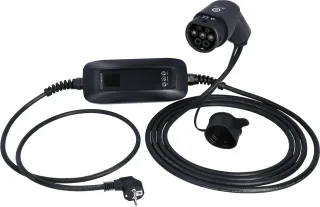 efuturo mobile Ladestation mit Typ 2 Ladekabel, 1 Phase, bis zu 3,7kW, 16A, 230V, LCD, Schuko - 117.7615