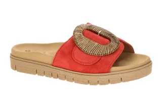 Gabor 83.742.15 Damen Pantoletten Rot Chilli Klettverschluss Komfort Fu?bett