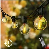 Elegear Lichterkette outdoor strom 9/18M LED lichterkette außen/indoor mit Timer, 8 Modi, gartenleuchten mit 15+2 G40 Glühbirnen für terrasse zaun wohnzimmer