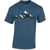 Baddery Print-Shirt Wander T-Shirt: "Bergwind" - Kletter T-Shirt für Wanderfreunde, hochwertiger Siebdruck, auch Übergrößen, aus Baumwolle