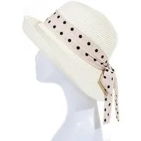 Adel Accessoires Sonnenhut Damenhut mit Schleife und Punkten – 50–55 cm – Sommerhut