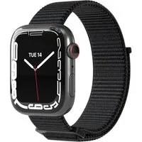 EAZY CASE Smartwatch-Armband Nylon Band für iWatch 11 10 9 8 7 6 5 4 3 2 SE Ultra, Sport Armband verstellbares Nylon Band mit Klettverschluss Schwarz