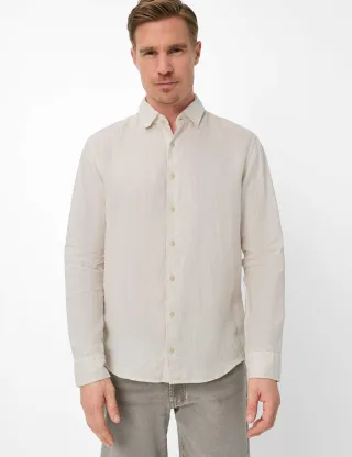 Brax Herren Hemd Style HAROLD white sand, hellbeige, Gr. XXXL