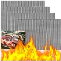 Zaewry Grillplatte Grillmatten Set, Gitter Grillmatte antihaftbeschichtet (4-St), zum Grillen von Fleisch, Gemüse, Kochen, Backen, Grillen und Backen