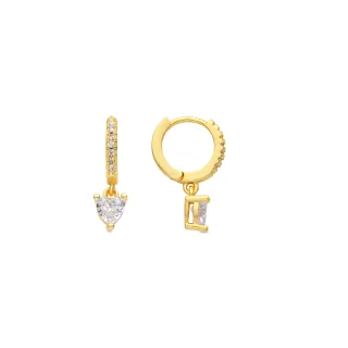 Luxenter Ohrringe mit 18 Karat Gelbgold-Finish und Brillantschliff-Zirkonia – Drasa