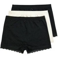 Ulla Popken Panty Pantys 3er-Pack Punkte/einfarbig kurzer Beinansatz