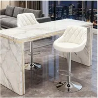 PFCTART Barhocker Barhocker mit Rückenlehne & Fußstütze, höhenverstellbar & drehbar (Set, 2 St., Moderner Küchen- & Barstuhl für Küche, Theke, Bistro & Home Office), Tresenhocker aus Kunstleder: stabil, ergonomisch, hält bis 150 kg