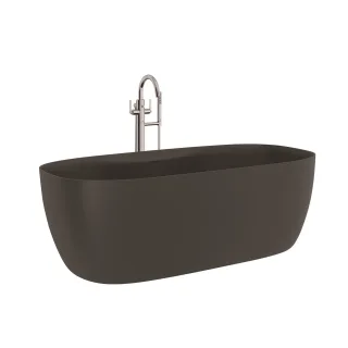 KLUDI-RESA S Badewanne 170 x 80 H56 cm Soft Edge Ablauf inklusive Mattschwarz 53BF0339