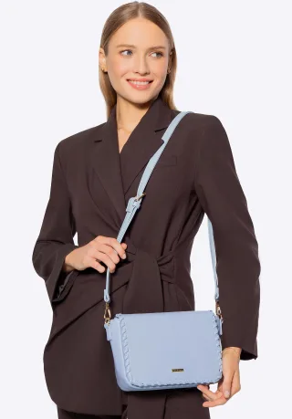 Wittchen Damen-Umhängetasche mit Überschlag, Blau, Kunstleder