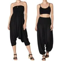 PANASIAM Haremshose Aladinhose einfarbig Haremshose aus 100% natürlicher Viskose Pumphose für Damen bequeme Freizeithose Pluderhose