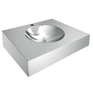KWC Aquarotter Einzelwaschtisch, ANIMA, Edelstahl, 600x160x500 mm, nit Hahnloch, 2000100023 2000100023