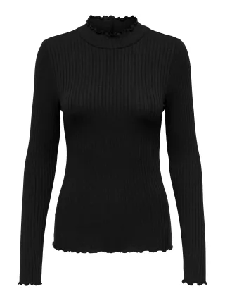 JDY - JDYFRANSISKA L/S HI-NCK TOP JR NOOS Black - Gr. - L