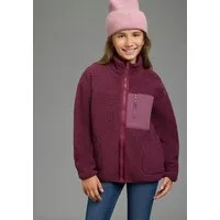 KangaROOS Sweatjacke Fleecejacke, Kuschel-Jacke mit reflektierendem KangaROOS Badge Weiche Teddyplüsch-Jacke, perfekt zum Überziehen