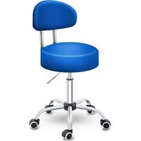 TRESKO Drehhocker Rollhocker mit Lehne, Arbeitshocker höhenverstellbar 46-58 cm, Bürostuhl mit Rollen Hocker Drehstuhl Kosmetikhocker