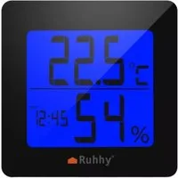 Ruhhy Multifunktionale Wetterstation: Thermometer, Hygrometer, Uhr, Wecker Wetterstation (Multifunktionale Wetterstation für präzise Messungen)