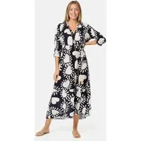 Rayshyne Maxikleid PM-32 (Sommerkleid Jersey Strandkleid mit Muster in Einheitsgröße)