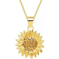Goldene Hufeisen Kette mit Anhänger Goldene Blütenpracht Halskette mit Sonnenblumen Anhänger, 925 Sterling Silber (hypoallergen)