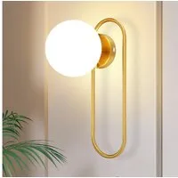 Nettlife Wandleuchte Wandleuchte Innen E14 Glaskugel Gold, LED wechselbar, Flurlampe Wandbeleuchtung für Treppenhaus Bett Wohnzimmer Hotel