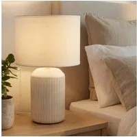 Briloner Leuchten Tischleuchte LED Tischlampe Kommode Wohnzimmer Keramik E27, ohne Leuchtmittel, 2700K - Extra - Warmweiß, Tischlampe 22 x 37,5 cm Braun max. 10W Schlafzimmer Wohnzimmer