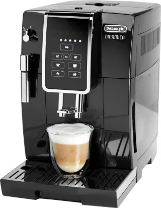 DeLonghi Kaffeevollautomat "Dinamica ECAM358.15.B - Long Coffee Funktion für Filterkaffee, schwarz" Milchaufschäumdüse, 300 g Bohnenbehälter, automatische Reinigung