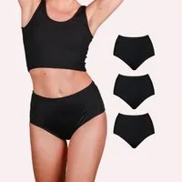 Taynie Periodenslip Highwaist ultra - Periodenunterwäsche sehr starke Blutung - Damen (Spar-Set, 3-St., 3er-Pack) Auslaufsichere Periodenunterwäsche / Periodenslip aus Bio Baumwolle