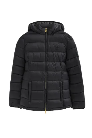 Jacke Cara Ultralight schwarz mit Polo Club-Logo