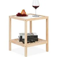 relaxdays Beistelltisch mit Glasplatte