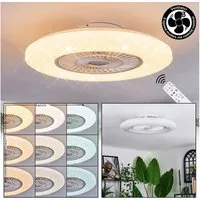 hofstein Deckenleuchte Ventilator aus Metall/Kunststoff in Weiß, LED wechselbar, 2700-6500 Kelvin, mit Fernbedienung dimmbar/steuerbar, Deckenleuchte, 1 x LED 45 Watt