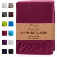 NatureMark Spannbettlaken Frottee Spannbetttuch, 80% Baumwolle / 20% Polyester, Gummizug: rundum, (1 Stück), Spannbetttuch in vielen Größen und Farben