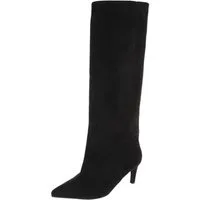 Ital-Design Damen Kniehochstiefel spitz mit Absatz, elegant Stiefel (92214283) Pfennig-/Stilettoabsatz Stiefel in Schwarz