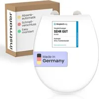 instmaier WC-Sitz Alma, Made in Germany, bakterienabweisendes Duroplast, bis 250kg, weiß, mit Absenkautomatik, zur Reinigung abnehmbar