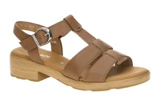 Gabor 82.813 Damen R?mer Sandalette | Braun Camel Echtleder - Extra Weit