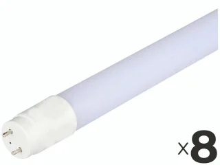 V-TAC LED-Röhre VT-1577, T8, G13, EEK: F, 20 W, 2100 lm, 3000 K, 1500 mm, 8 Stück