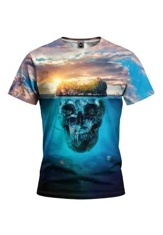 Skull Island Unisex-T-Shirt mit beidseitigem Druck