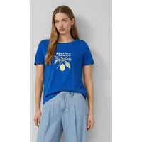 s.Oliver Kurzarmshirt T-Shirt Baumwoll-T-Shirt mit Frontprint und Pailletten
