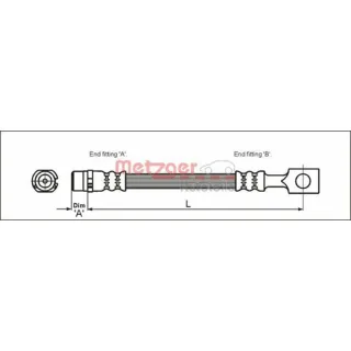 Metzger Bremsschlauch hinten Opel Astra G Meriva B Zafira A